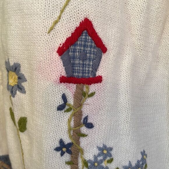 Alfred Dunner garden theme short sleeved cardigan - Picture 4 of 10